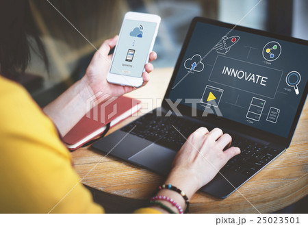 Digital Technology Icons Graphic Concept 25023501