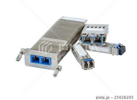 Fiber optic connector module isolated on white. Fiber optic connector module isolated on white. 25026205