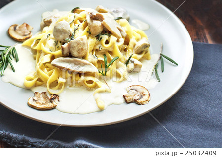 Tagliatelle Pasta with Mushrooms. 25032409