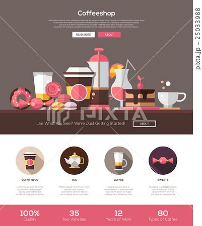 Coffee shop, cafe bakery website template with 25033988