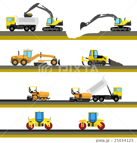 Set of seamless horizontal road construction 25034125