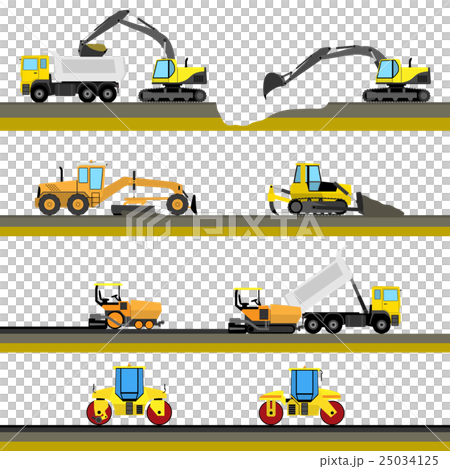 Set of seamless horizontal road construction 25034125