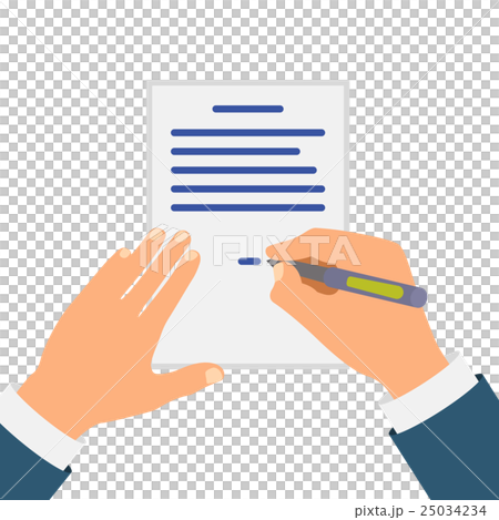 Colored Cartooned Hand Signing Contract 25034234