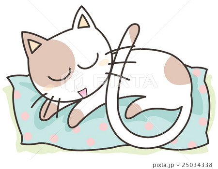 水玉クッション猫 25034338