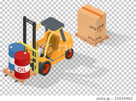 Isometric forklift truck with barrel 25034462