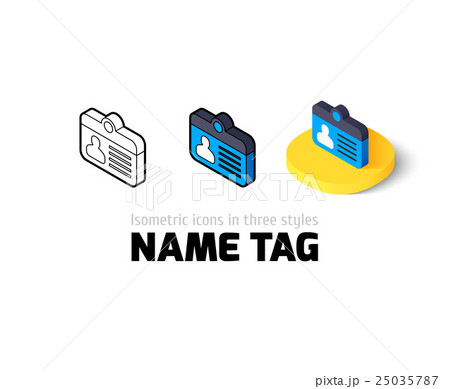 Name tag icon in different style Name tag icon in different style 25035787