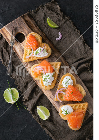 Wafer with salted salmon 25036985