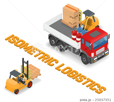 Process of loading the trucks with a forklift 25037351
