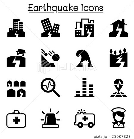 Earthquake icon set Earthquake icon set 25037823