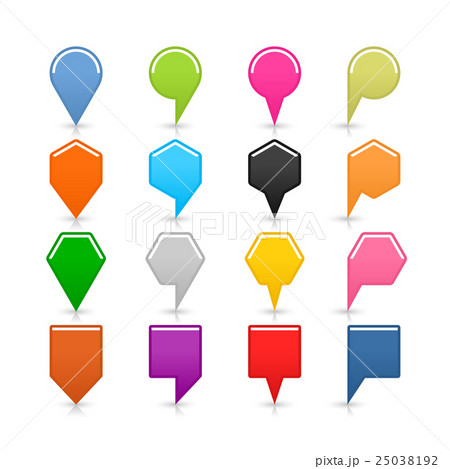 Color map pin icon with shadow on white background 25038192