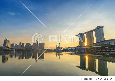 Singapore city when sunrise 25038312