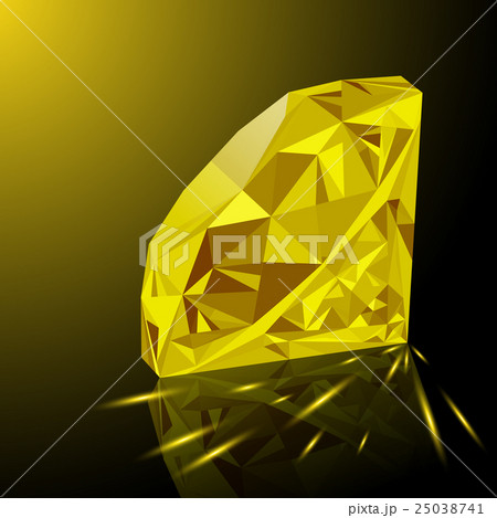Realistic shining yellow topaz jewel 25038741