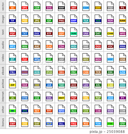Set file types icons in flat style Set file types icons in flat style 25039088