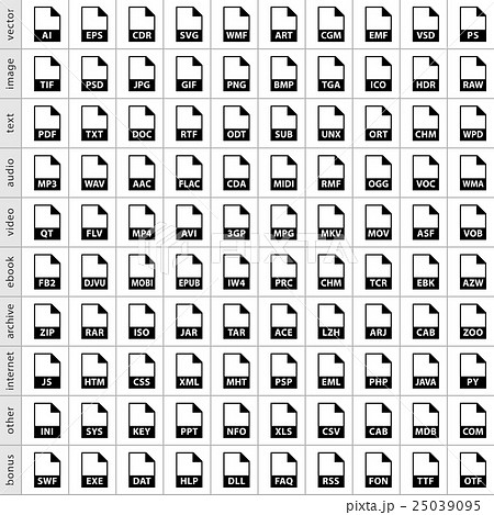 Set file types icons in flat style Set file types icons in flat style 25039095