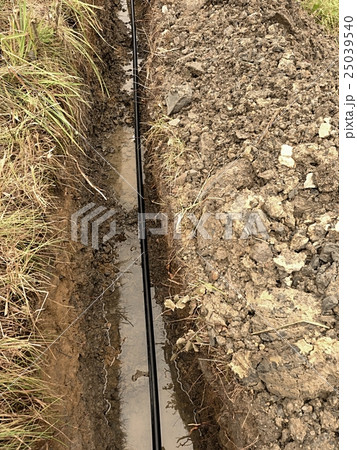 Line of fiber optic cables,construction of network 25039540