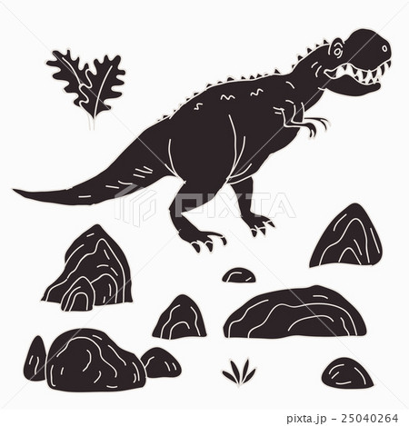 Vector hand drawn illustration jurassic 25040264