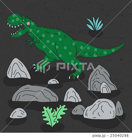 Vector hand drawn illustration with cute cartoon Vector hand drawn illustration with cute cartoon 25040298