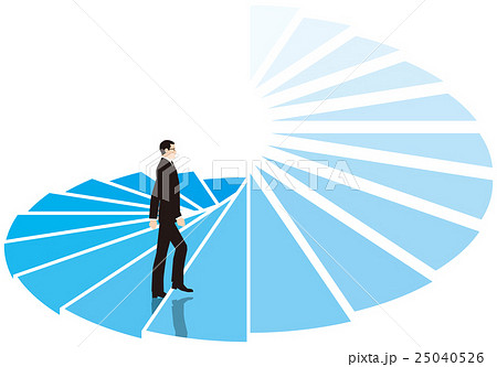 階段を登るビジネスマン ビジネスイメージのイラスト素材