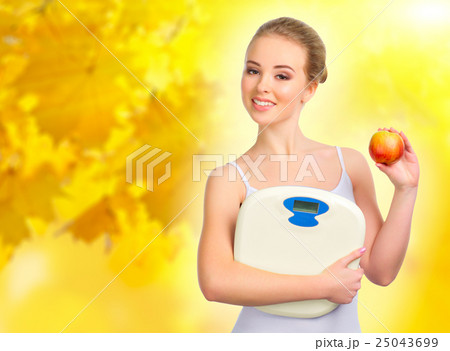 Girl on autumnal background Girl on autumnal background 25043699