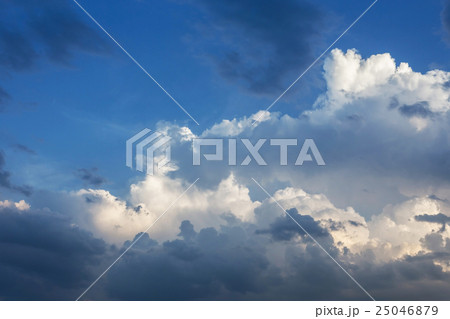 blue sky with clouds, clear weather sky background 25046879