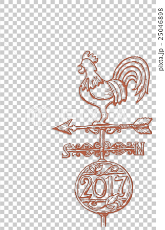 年賀17 酉年 風見鶏のイラスト素材