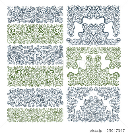 Set of nine vector floral elements Set of nine vector floral elements 25047347