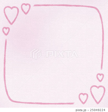紙にクレヨンで手書きしたようなハートのコピースペース 背景 正方形 スクエア バレンタインデーのイラスト素材