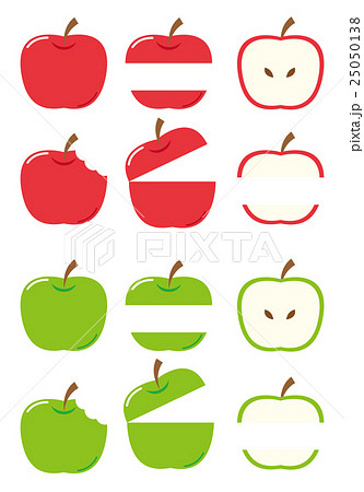 りんごイラストセットのイラスト素材 25050138 Pixta