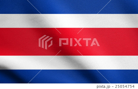 Flag of Costa Rica waving with fabric texture Flag of Costa Rica waving with fabric texture 25054754