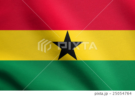 Flag of Ghana waving with fabric texture Flag of Ghana waving with fabric texture 25054764