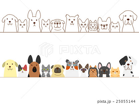 犬と猫のボーダーのセット 25055144