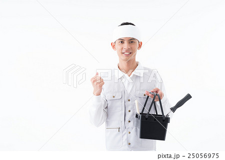 ガッツポーズをする塗装工 ガッツポーズをする塗装工 25056975