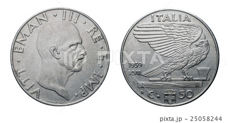 fifty 50 cents Lira acmonital Coin 1939 XVIII 25058244