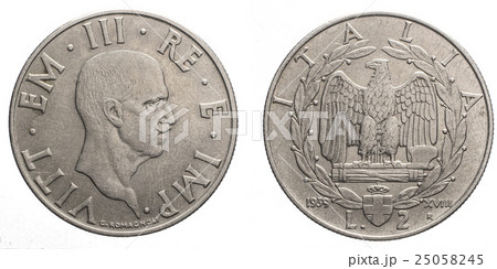 two 2 Lire acmonital Coin 1939 XVIII Empire 25058245
