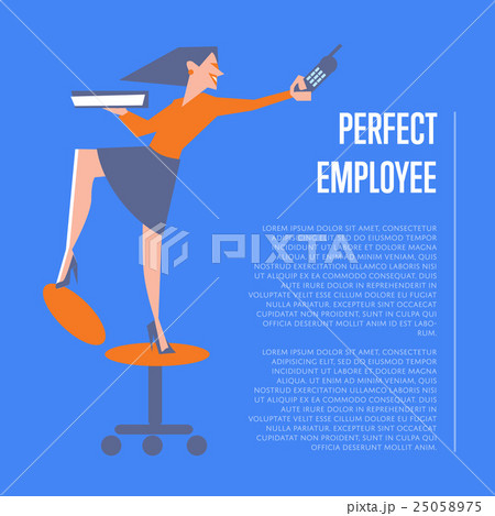 Perfect Employee Banner With Business Womanのイラスト素材