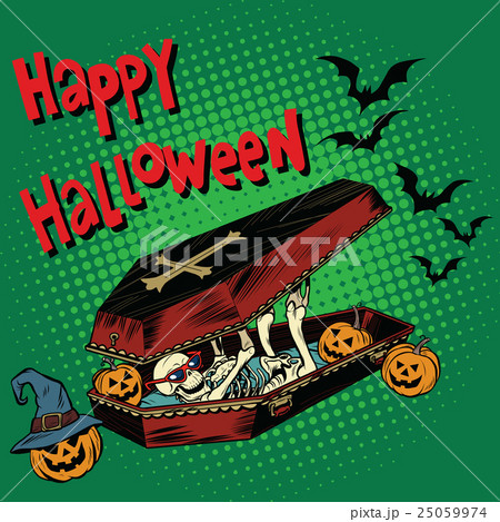 Happy Halloween holiday, coffin skeleton evil Happy Halloween holiday, coffin skeleton evil 25059974