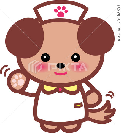 アニマルナース可愛い動物の看護師さんイヌさん足跡 25062853