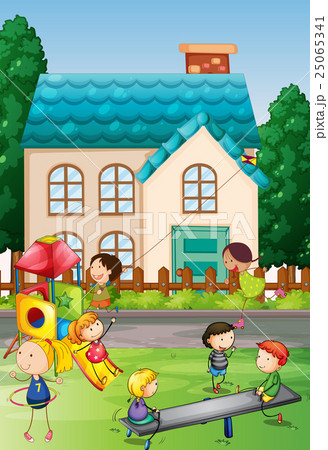 Children playing in the neighborhood park Children playing in the neighborhood park 25065341