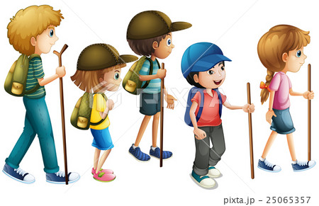 Boys and girls with hiking outfit 25065357