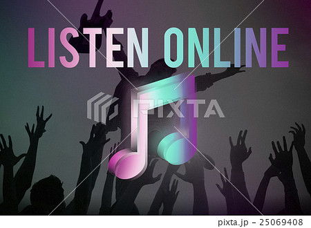 Digital Music Streaming Online Entertainment Media Concept Digital Music Streaming Online Entertainment Media Concept 25069408