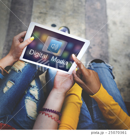 Digital Music Streaming Multimedia Entertainment Online Concept 25070361