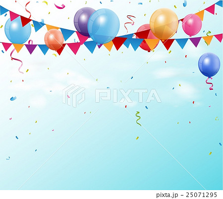 Colorful birthday bunting flags and balloons with Colorful birthday bunting flags and balloons with 25071295