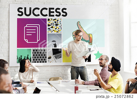 Marketing Achievement Branding Corporate Thumbs Up Concept 25072862