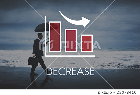 Recession Decrease Business Barchart Concept Recession Decrease Business Barchart Concept 25073410