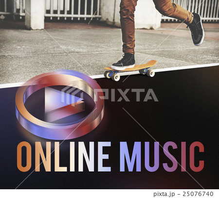 Digital Music Streaming Online Entertainment Media Concept Digital Music Streaming Online Entertainment Media Concept 25076740