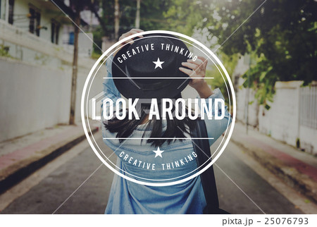 Look Around Adventure Traveling Exploration Journey Concept 25076793