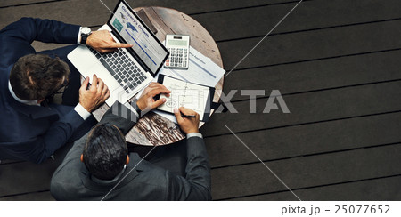 Businessmen Working Cafe Outdoors Concept 25077652