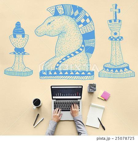 Knight Chess Piece Strategy Graphic Concept Knight Chess Piece Strategy Graphic Concept 25078725