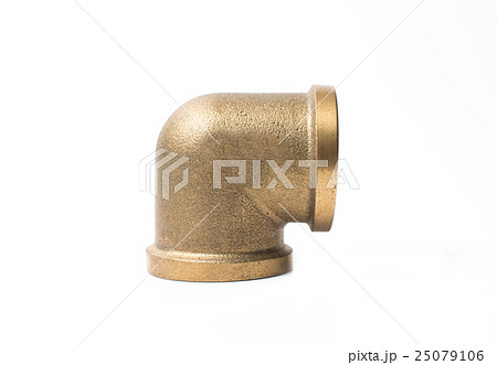 Brass water-pipe isolated on white background 25079106