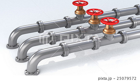 3本のパイプラインのイラスト素材